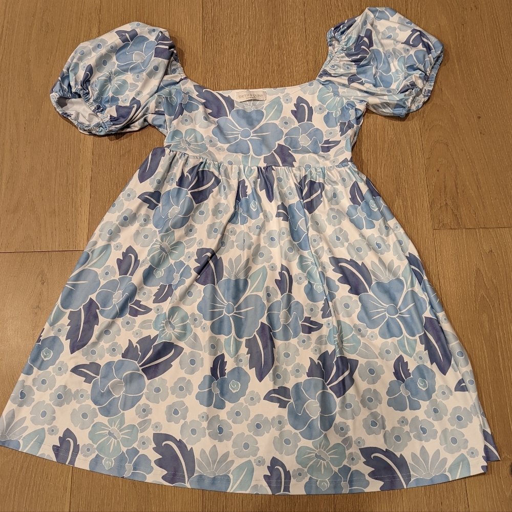 Floral Blue and White Mini Dress